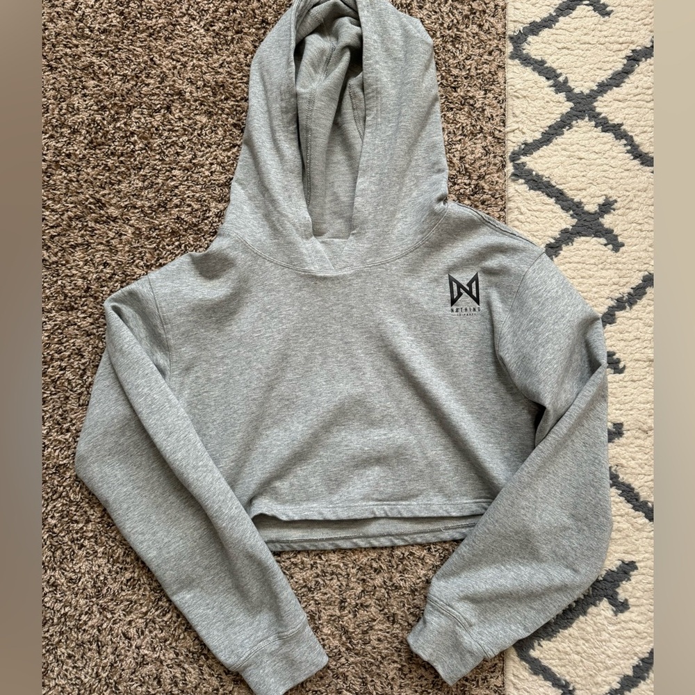 Grey Cropped Hoodie